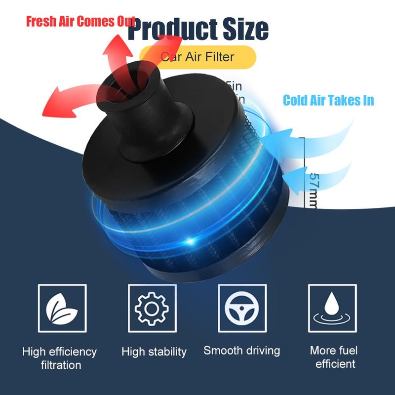WINUERK Breather Filter  Air Filter Valve Cover Breather  12mm Mini Air Filter Vent Crankcase Breather  Air Filter Cold Air Intake Filter Breather  Car Accessories Universal for Car  Motorcycle - Image 4